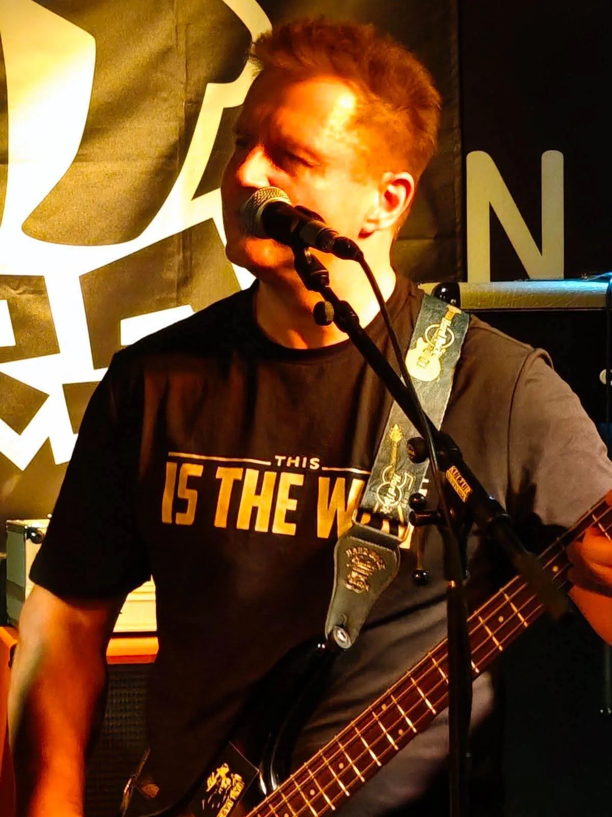 Fat Lars bassist singing during a live performance